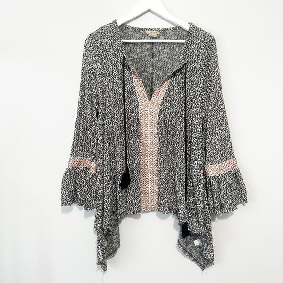 Anamá Anthroplogie Black and White patterned Knit Sweater blouse oversized large - Picture 10 of 10